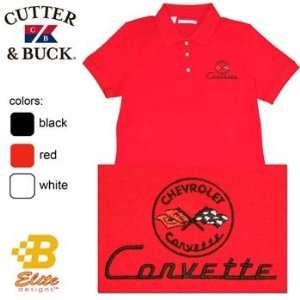  RED M C1 Corvette Embroidered Men s Cutter Buck Ace Polo Red 