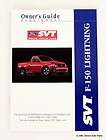 2001 Ford SVT F150 Lightning Owners Manual Guide Book Supplement