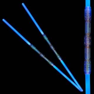Double sided LED Light Up Sword Saber with Blue LED & Sound (2 Pack)