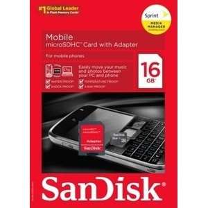 SanDisk 16GB MicroSD Memory Card with adapter Media Manager 2.0 