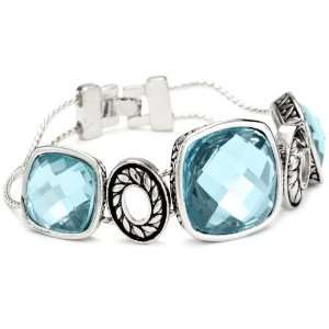  Napier Silver Tone Blue Multi Slider Bracelet Jewelry