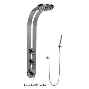   Round Thermostatic Ski Shower Set w Handspray Rough Trim Satin Nickel