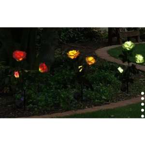  Solar Rose Lights (Pink, Yellow and White), Solar Garden Outdoor 
