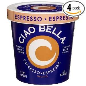 Ciao Bella Espresso Gelato, 16 Ounce Cups (Pack of 4)  