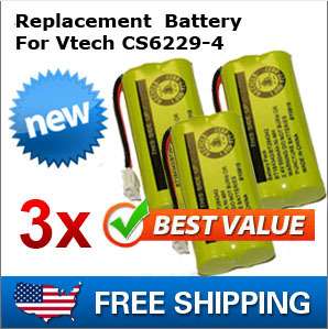 New Replacement Battery For Vtech CS6229 4 Cordless Phone 3pack  