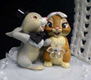 THUMPER DISNEY Wedding Cake Topper LOT Glasses Bambi  