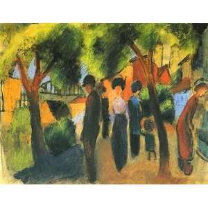  Strollers Under The Trees, 1913 By August Macke Highest 