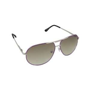   Lavender Metal Frame Dual Brow Oval Lens Sunglasses