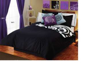 New Black White Duvet Comforter Sheets Bedding Set Queen 12PC  