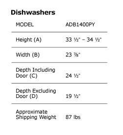  Amana Tall Tub Dishwasher, ADB1400PYB, Black: Appliances