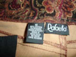 Womens Rafaella Paisely Print Stretch Corduroy Pants Size 10  