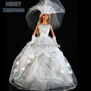 Handmade Dresses Fashion Party Clothes For Barbie Doll B701  