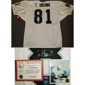  Tim Brown Signed Raiders Wilson White Auth. Jersey Sports 