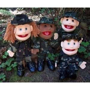  Boy (brown hair) Army Soldier Glove Puppet Toys & Games