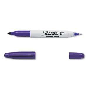  Permanent Marker, Twin Tip, Fine/Ultra Fine Tip,Purple Ink 