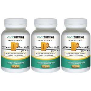 Vivid Nutrition High Potency VITAMIN D3 Platinum (3 Bottles)   Highly 
