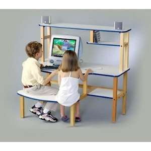   WHT WHT WZ Hutch for Buddy and Computer Desks in White with White Trim